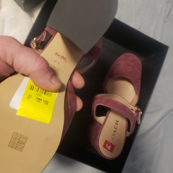 Coach Women's Burgundy Platform Heels - Picture 11 of 11
